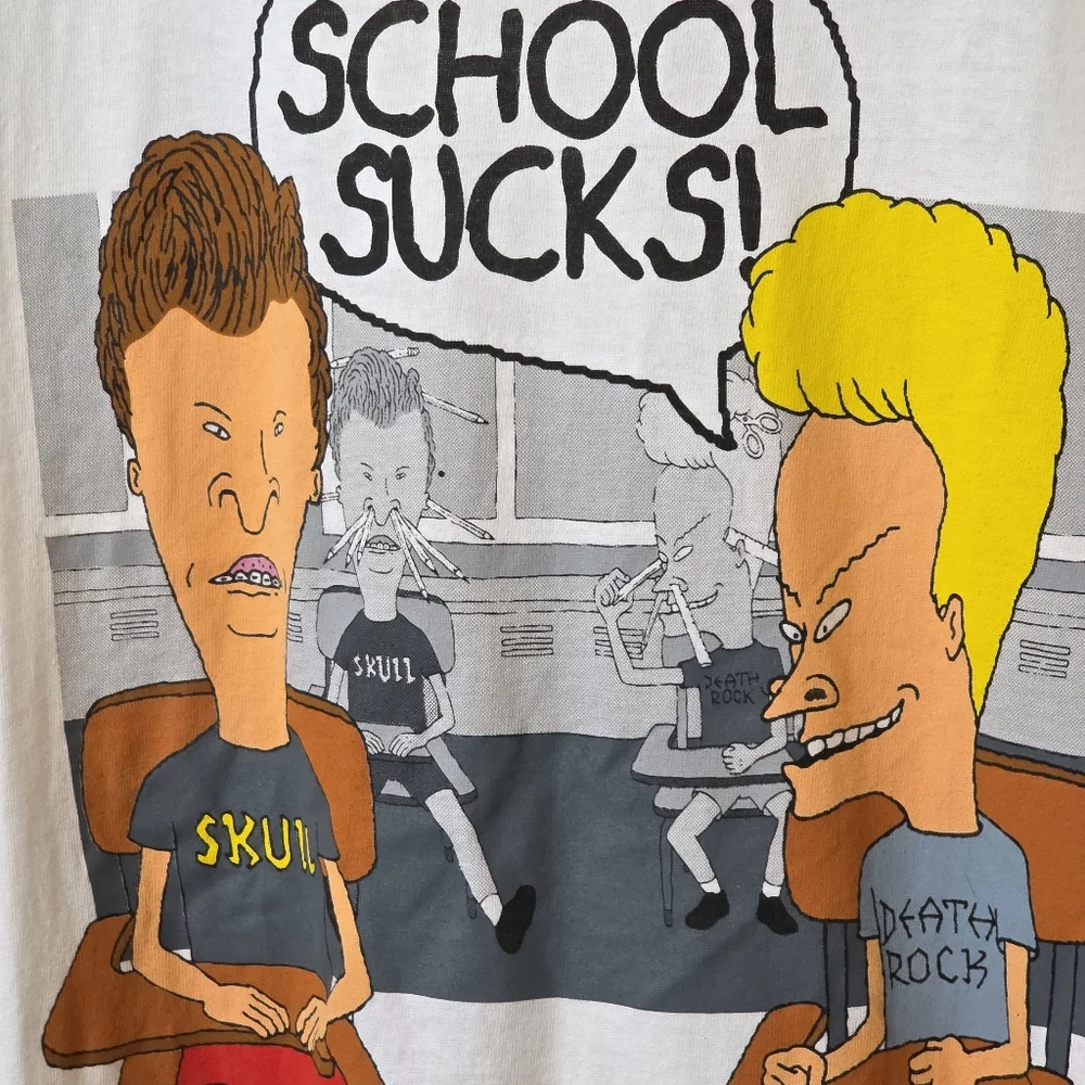 Vintage 2004 Beavis & Butthead School Sucks T-shirt XL - Picture 6 of 9